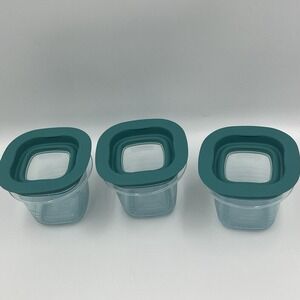 Set 3 Rubbermaid 4 oz. Lines Storage Containers Tritan Hard Plastic FG7N69 Vtg